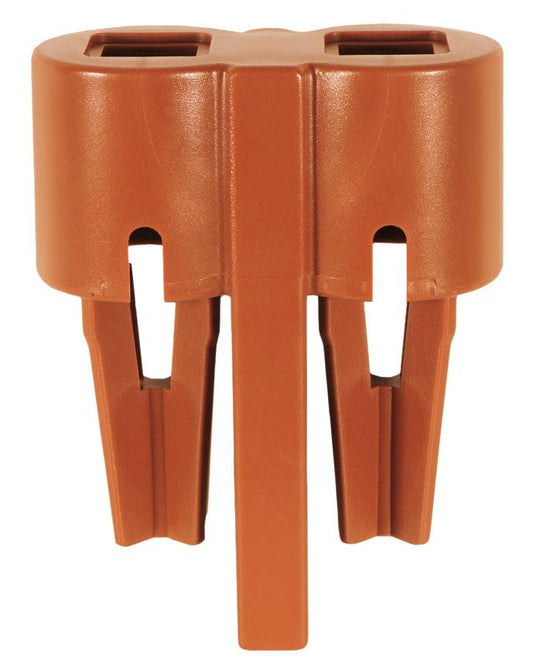 Universal building block connector terracotta