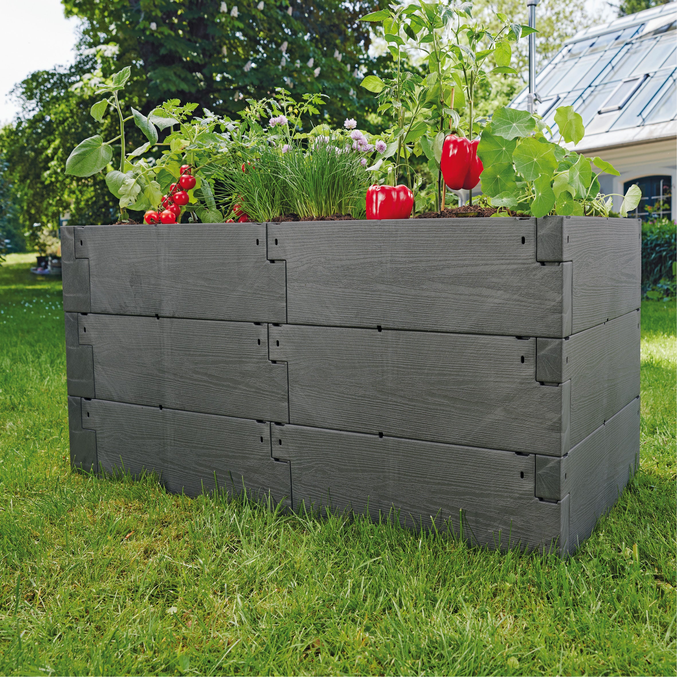 Raised bed Timber 3-piece set