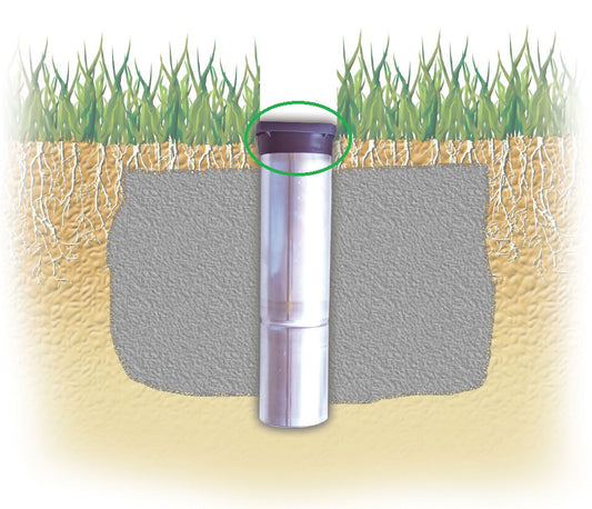 Deckel / Alu Bodenhülse 30114, für Wäschespinnen mit 50 mm Standrohrdurchmesser
