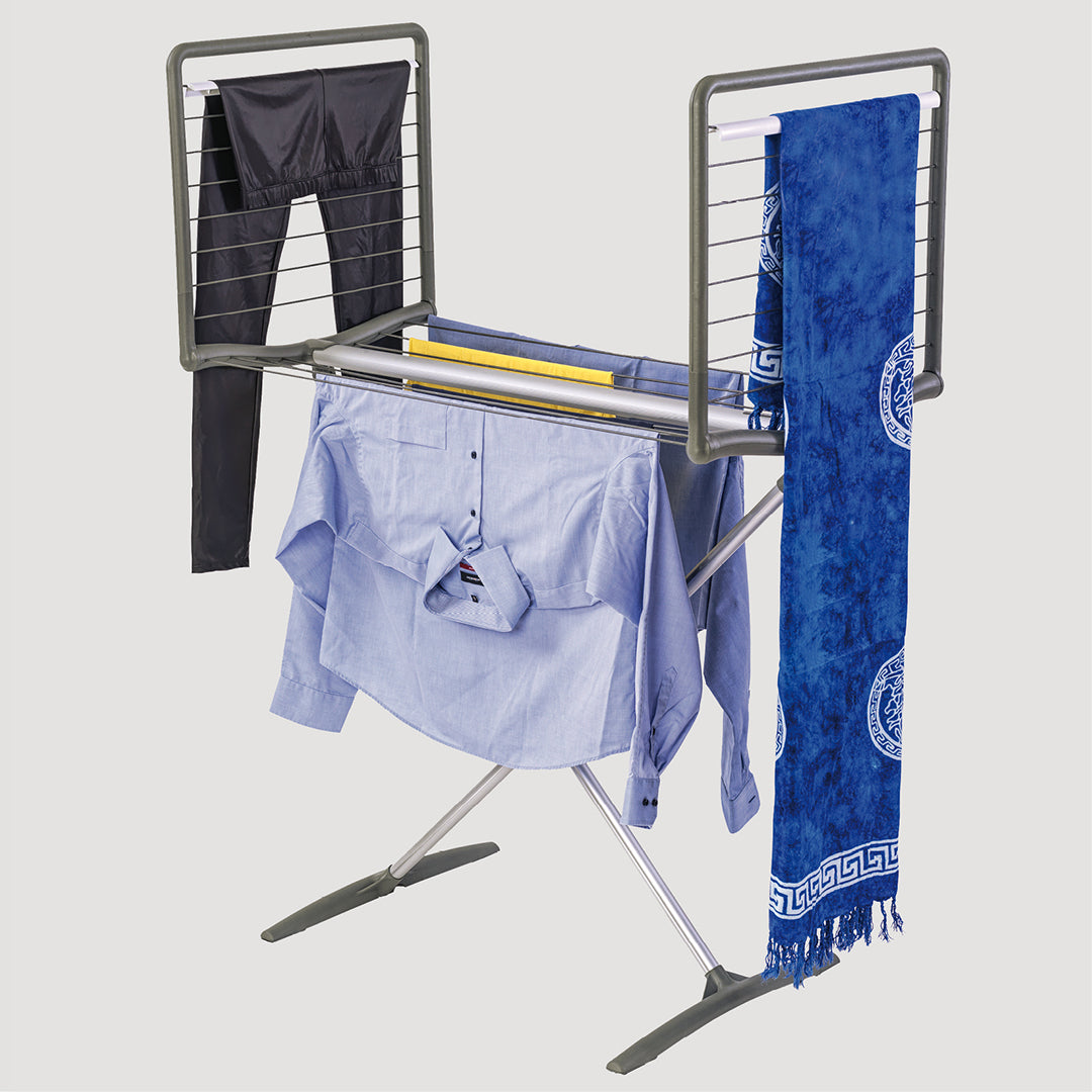 Premium freestanding dryer FASHIONDRY AUTOSTRETCH obsidian gray